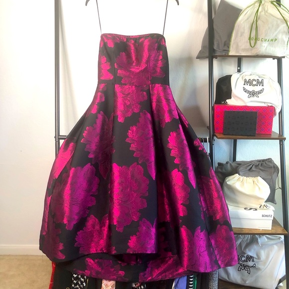 Slate & Willow Dresses & Skirts - Slate & Willow Brocade Strapless High Low Dress